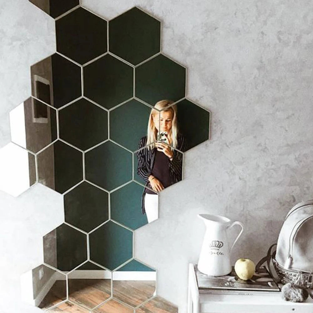 Rose Gold Hexagon Wall Mirrors