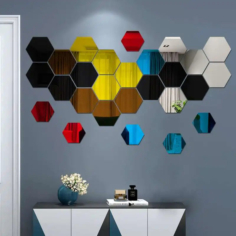 Rose Gold Hexagon Wall Mirrors